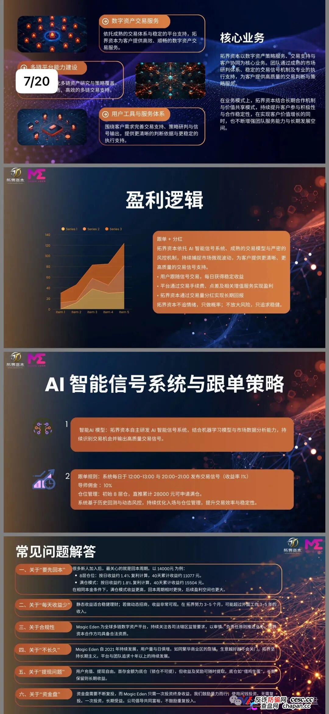 拓界资本AI跟单就是单机版模拟器!Magic Eden根本没跟你合作,日化1%是索命钩,15级传销金字塔五年起步!(2) 拓界资本AI跟单就是单机版模拟器!Magic Eden根本没跟你合作,日化1%是索命钩,15级传销金字塔五年起步!(2)